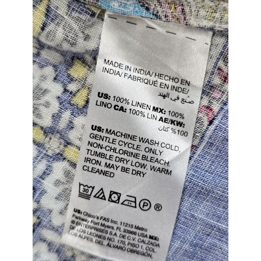 Chicos Patchwork Open-Front Linen Jacket Duster C… - image 3